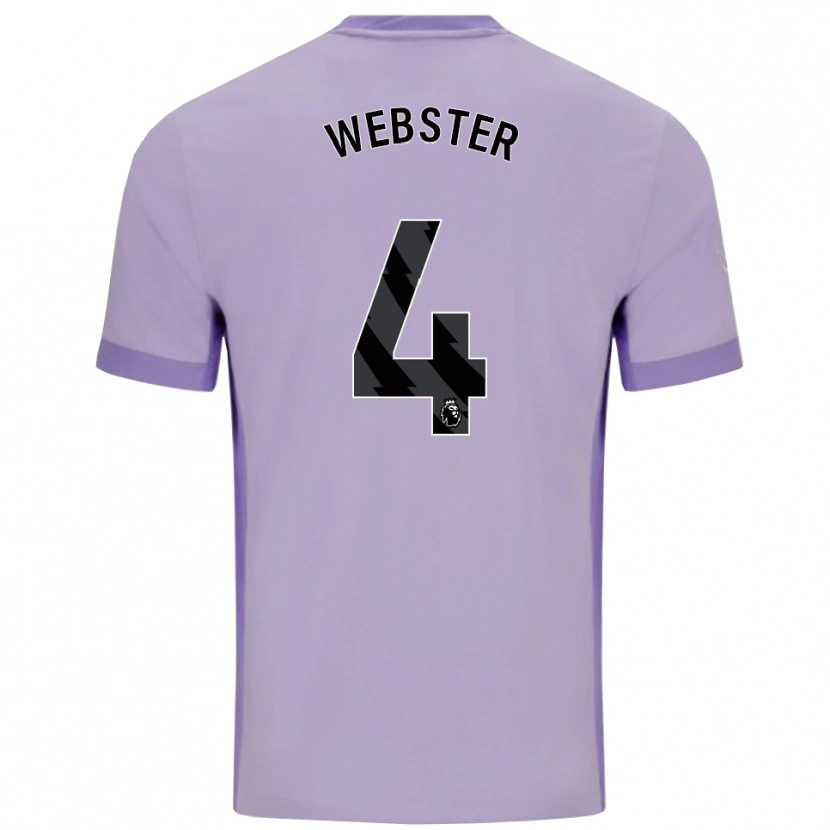 Danxen Kinder Adam Webster #4 Taro Lila Weiß Auswärtstrikot Trikot 2025/26 T-Shirt