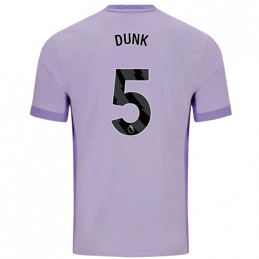 Danxen Kinder Lewis Dunk #5 Taro Lila Weiß Auswärtstrikot Trikot 2025/26 T-Shirt