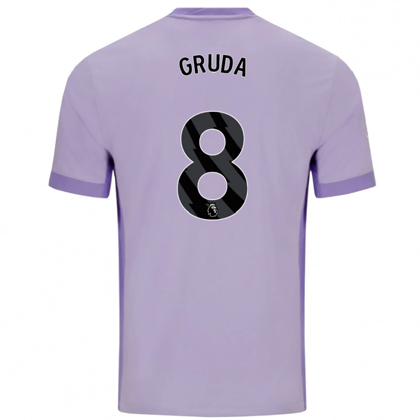 Danxen Kinder Brajan Gruda #8 Taro Lila Weiß Auswärtstrikot Trikot 2025/26 T-Shirt