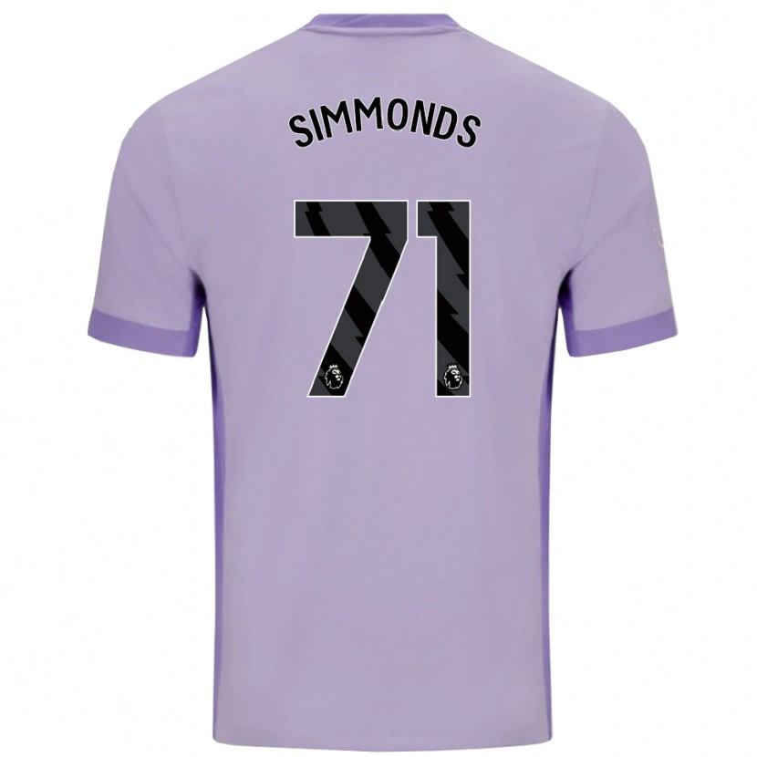 Danxen Kinder Freddie Simmonds #71 Taro Lila Weiß Auswärtstrikot Trikot 2025/26 T-Shirt