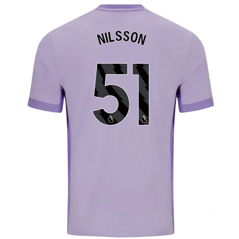 Danxen Kinder Casper Nilsson #51 Taro Lila Weiß Auswärtstrikot Trikot 2025/26 T-Shirt