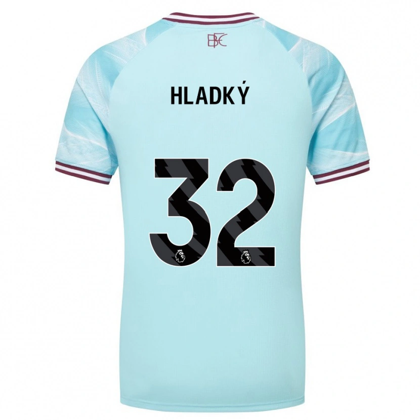 Danxen Kinder Vaclav Hladky #32 Himmelblau Burgunderrot Auswärtstrikot Trikot 2025/26 T-Shirt