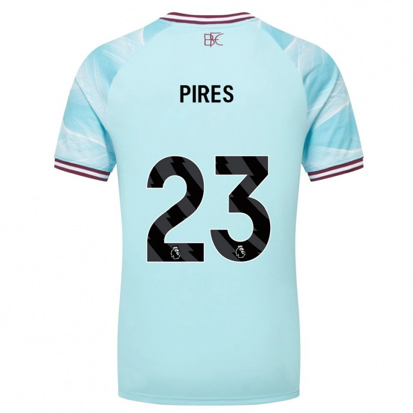 Danxen Kinder Lucas Pires #23 Himmelblau Burgunderrot Auswärtstrikot Trikot 2025/26 T-Shirt