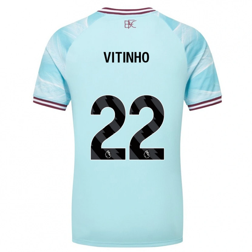 Danxen Kinder Vitinho #22 Himmelblau Burgunderrot Auswärtstrikot Trikot 2025/26 T-Shirt