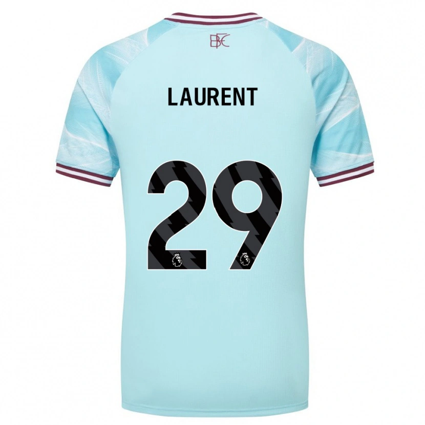 Danxen Kinder Josh Laurent #29 Himmelblau Burgunderrot Auswärtstrikot Trikot 2025/26 T-Shirt