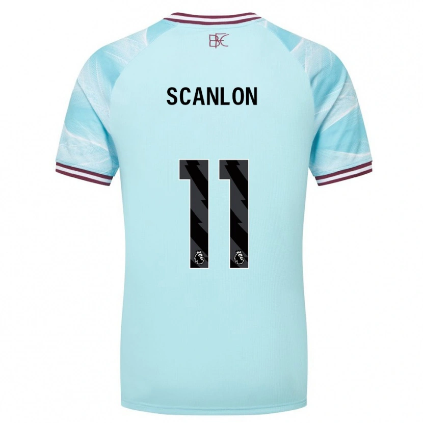 Danxen Kinder Luca Scanlon #11 Himmelblau Burgunderrot Auswärtstrikot Trikot 2025/26 T-Shirt