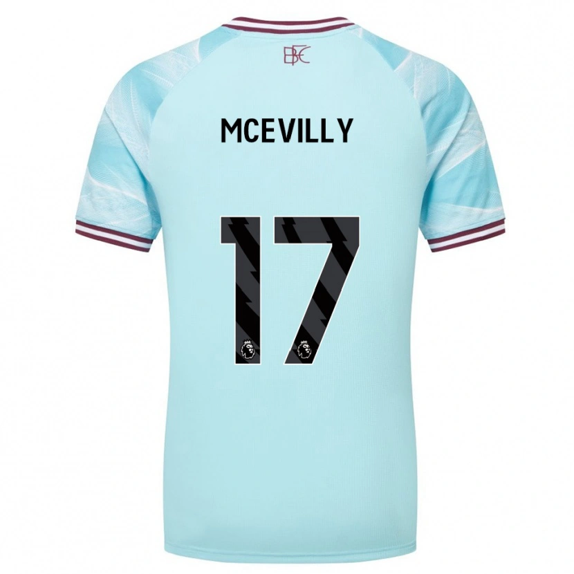 Danxen Kinder Jack Mcevilly #17 Himmelblau Burgunderrot Auswärtstrikot Trikot 2025/26 T-Shirt