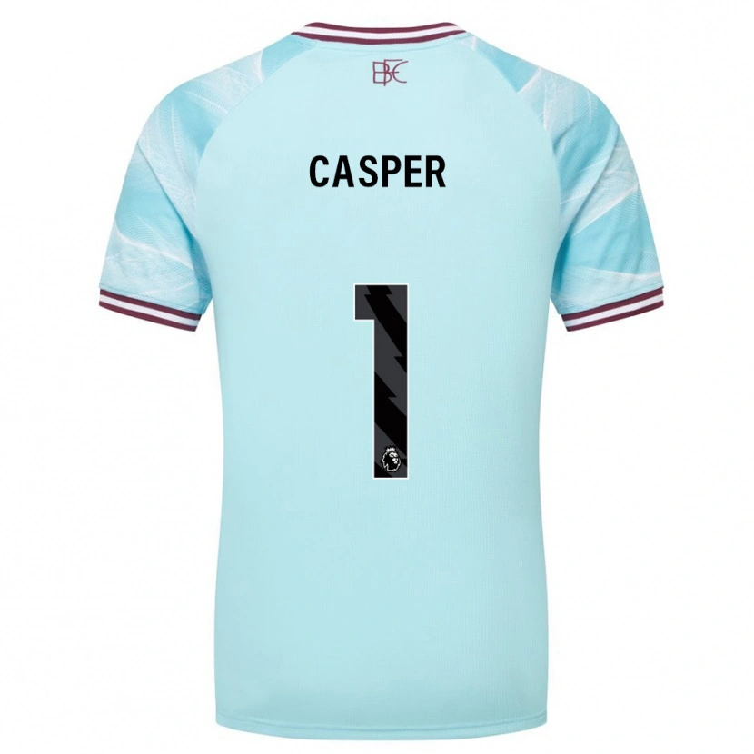 Danxen Kinder Charlie Casper #1 Himmelblau Burgunderrot Auswärtstrikot Trikot 2025/26 T-Shirt