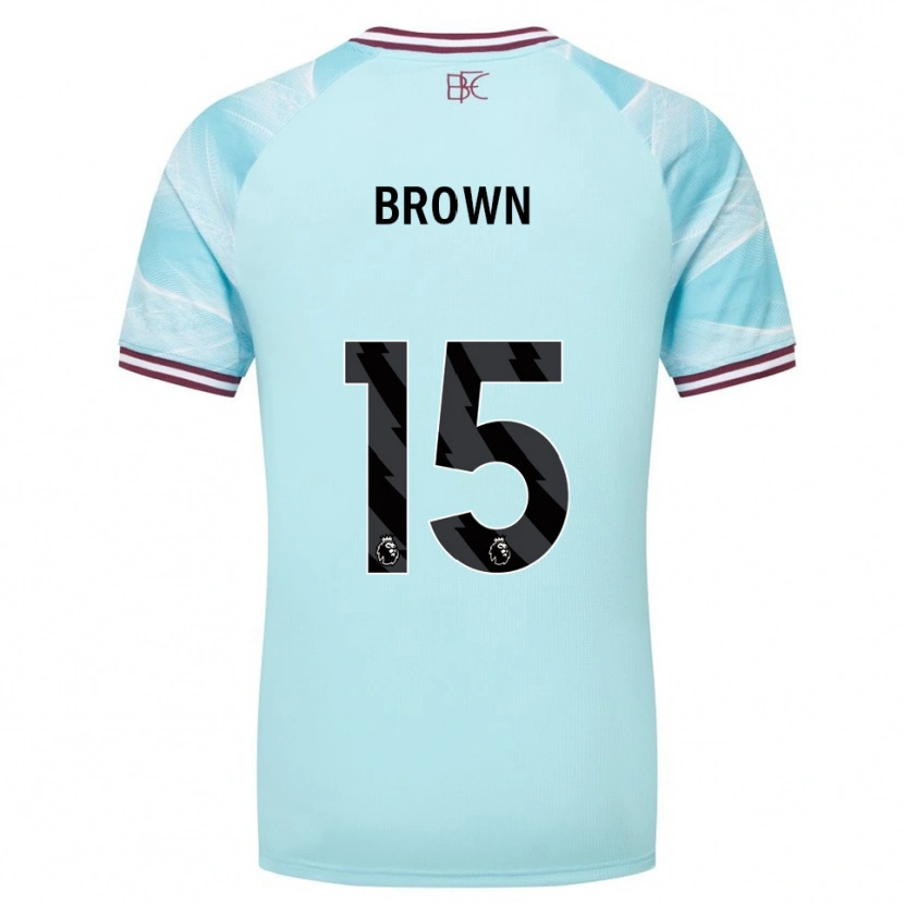 Danxen Kinder Kian Mcmahon-Brown #15 Himmelblau Burgunderrot Auswärtstrikot Trikot 2025/26 T-Shirt