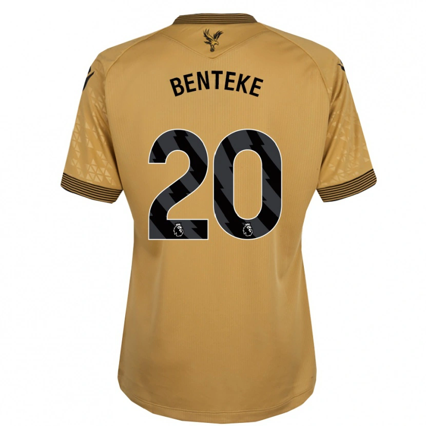 Danxen Kinder Christian Benteke #20 Gold Schwarz Auswärtstrikot Trikot 2025/26 T-Shirt
