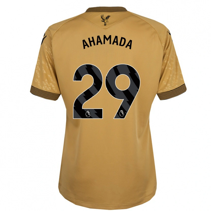 Danxen Kinder Naouirou Ahamada #29 Gold Schwarz Auswärtstrikot Trikot 2025/26 T-Shirt