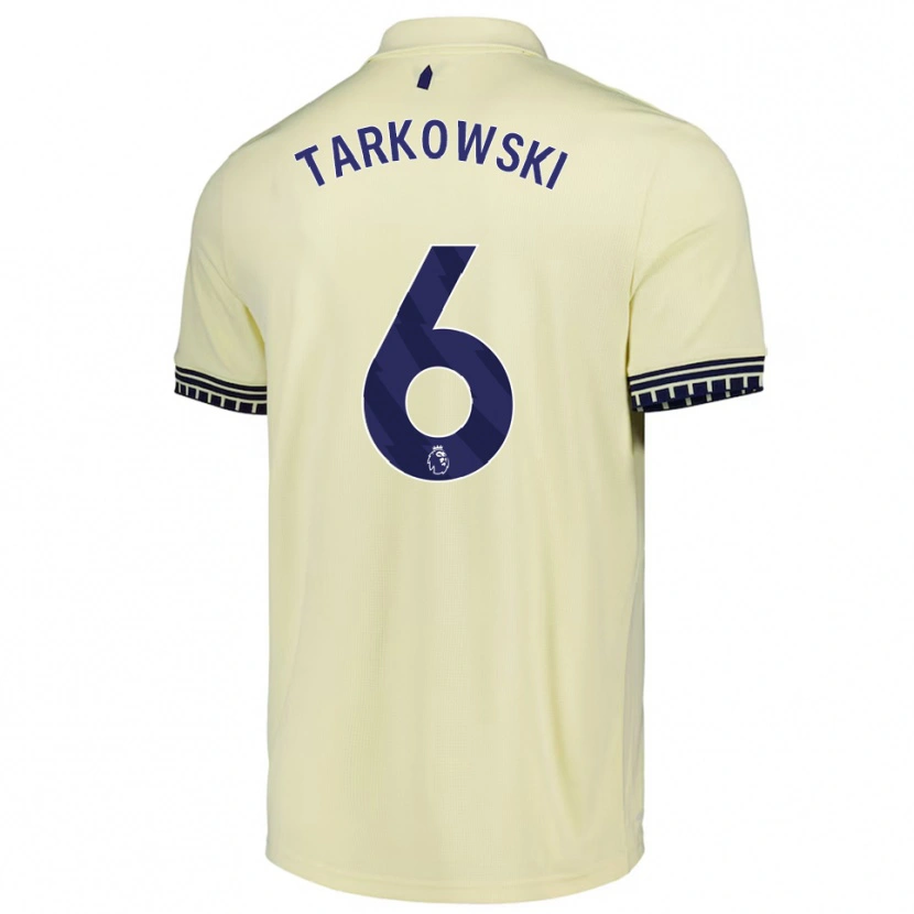 Danxen Kinder James Tarkowski #6 Creme Weiß Schwarz Auswärtstrikot Trikot 2025/26 T-Shirt