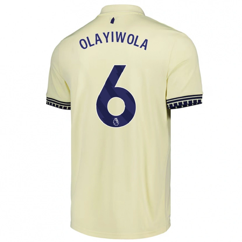 Danxen Kinder Malik Olayiwola #6 Creme Weiß Schwarz Auswärtstrikot Trikot 2025/26 T-Shirt