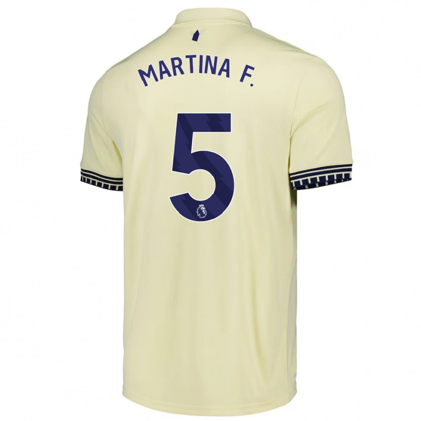 Danxen Kinder Martina Fernández #5 Creme Weiß Schwarz Auswärtstrikot Trikot 2025/26 T-Shirt