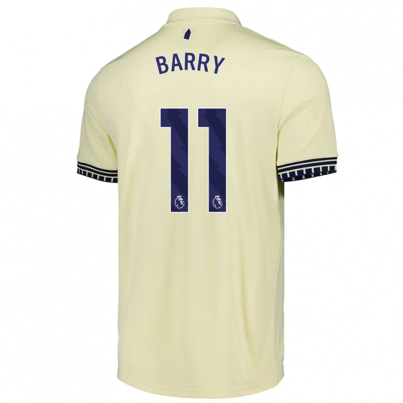 Danxen Kinder Thierno Barry #11 Creme Weiß Schwarz Auswärtstrikot Trikot 2025/26 T-Shirt