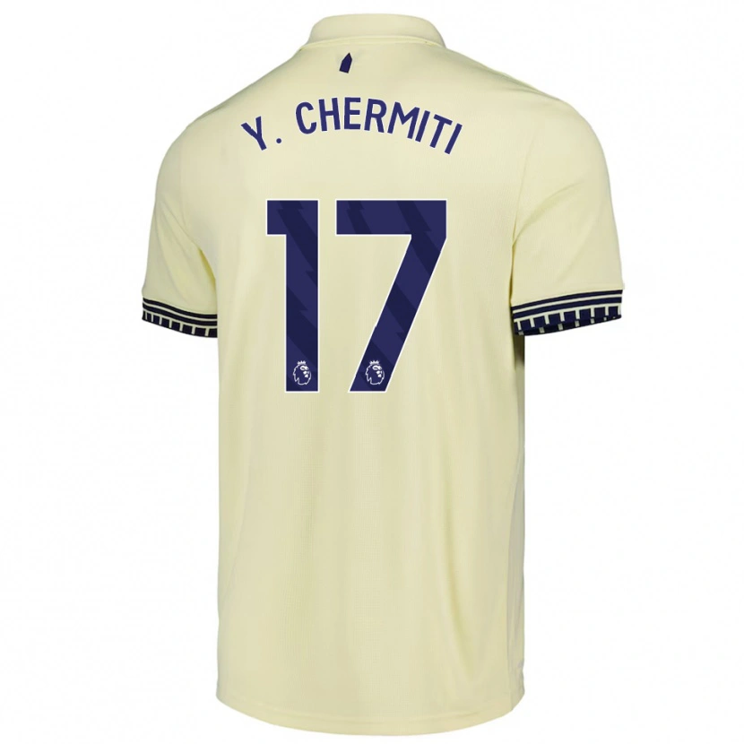 Danxen Kinder Chermiti #17 Creme Weiß Schwarz Auswärtstrikot Trikot 2025/26 T-Shirt