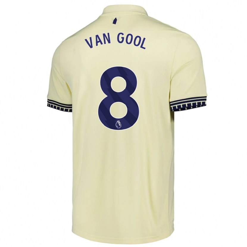 Danxen Kinder Rosa Van Gool #8 Creme Weiß Schwarz Auswärtstrikot Trikot 2025/26 T-Shirt