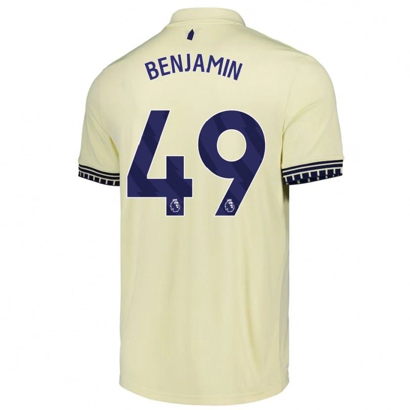 Danxen Kinder Omari Benjamin #49 Creme Weiß Schwarz Auswärtstrikot Trikot 2025/26 T-Shirt