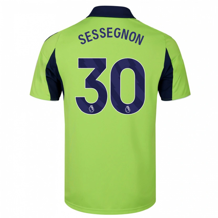 Danxen Kinder Ryan Sessegnon #30 Grün Marineblau Weiß Auswärtstrikot Trikot 2025/26 T-Shirt