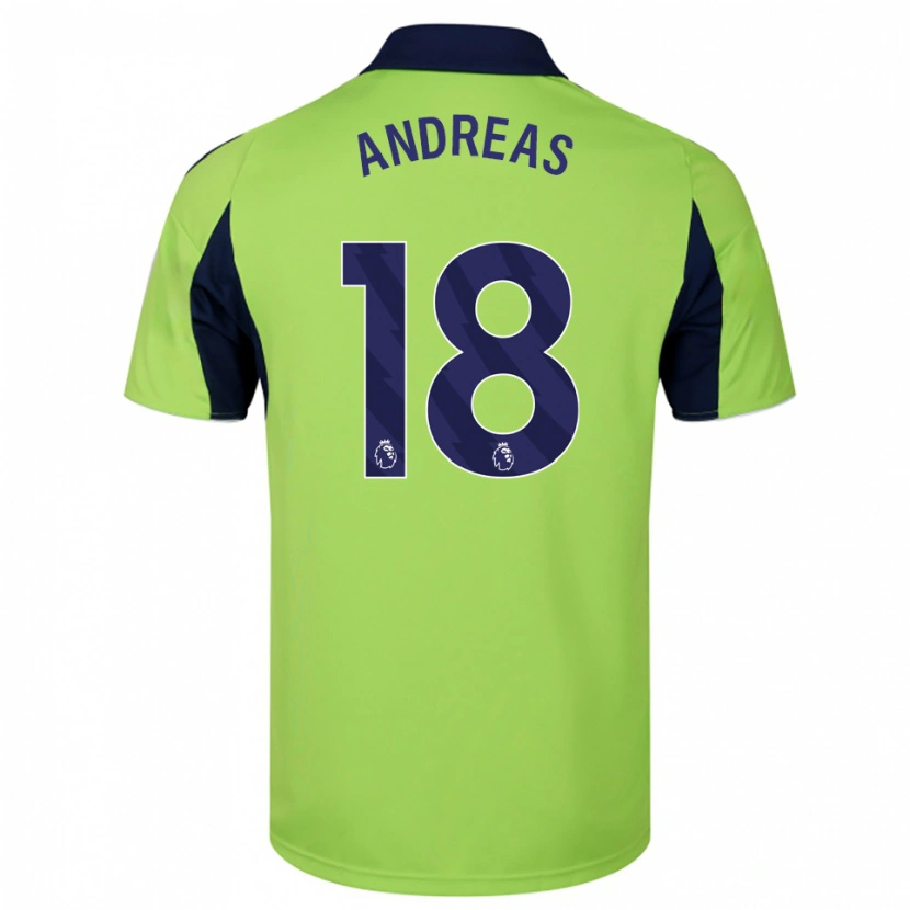 Danxen Kinder Andreas Pereira #18 Grün Marineblau Weiß Auswärtstrikot Trikot 2025/26 T-Shirt