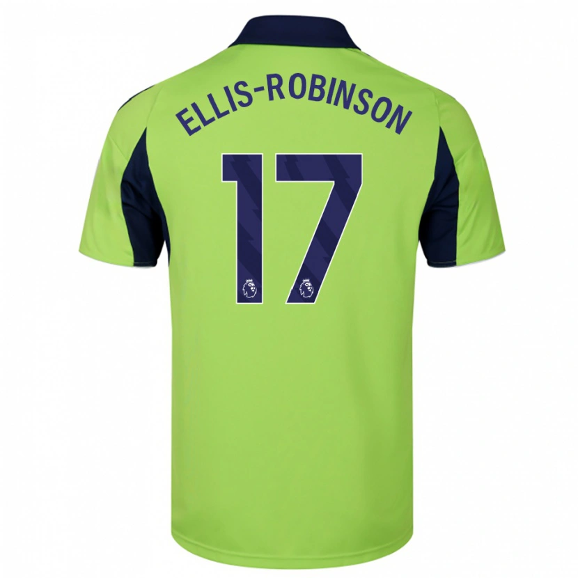 Danxen Kinder Eddie Ellis-Robinson #17 Grün Marineblau Weiß Auswärtstrikot Trikot 2025/26 T-Shirt