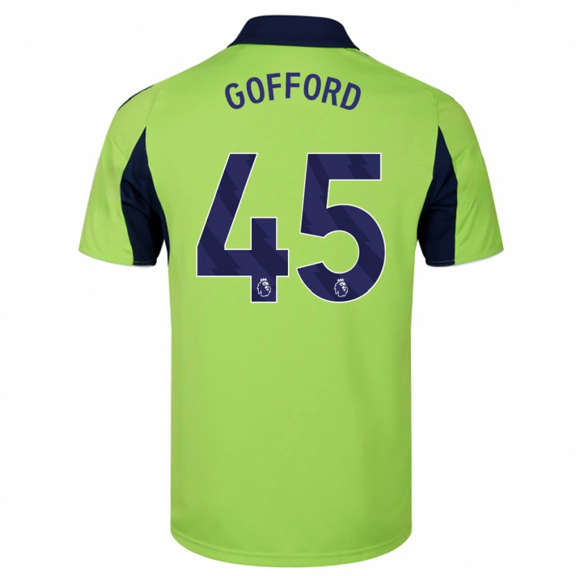 Danxen Kinder Oliver Gofford #45 Grün Marineblau Weiß Auswärtstrikot Trikot 2025/26 T-Shirt