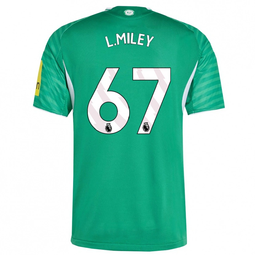 Danxen Kinder Lewis Miley #67 Grün Weiß Auswärtstrikot Trikot 2025/26 T-Shirt