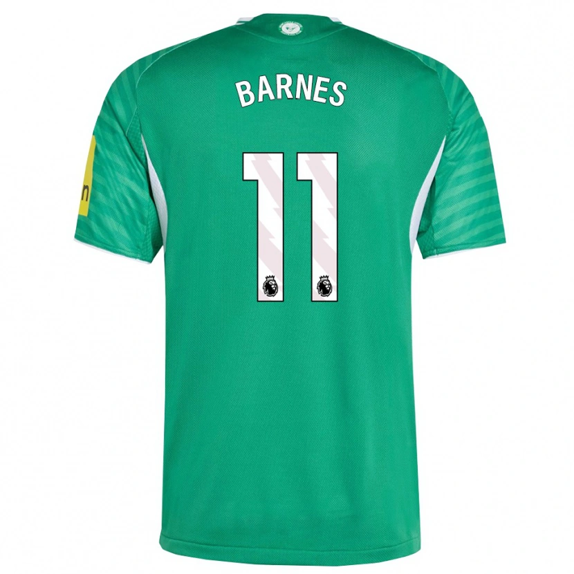 Danxen Kinder Harvey Barnes #11 Grün Weiß Auswärtstrikot Trikot 2025/26 T-Shirt