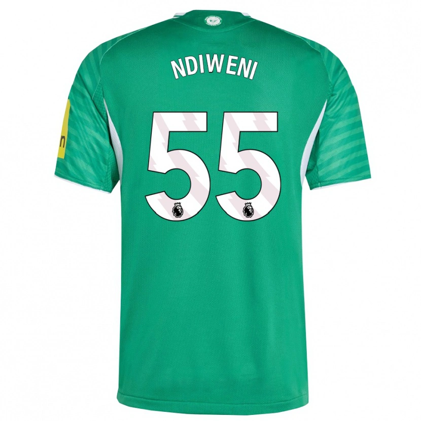 Danxen Kinder Michael Ndiweni #55 Grün Weiß Auswärtstrikot Trikot 2025/26 T-Shirt