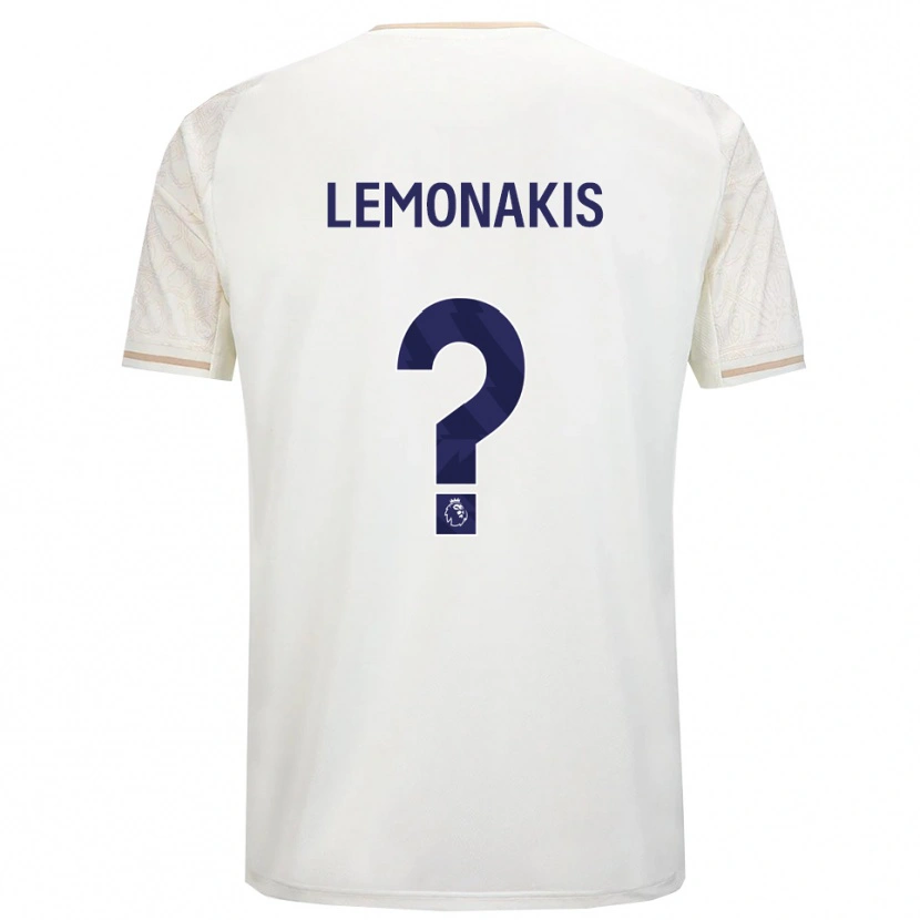 Danxen Kinder Georgios Lemonakis #0 Creme Weiß Schwarz Auswärtstrikot Trikot 2025/26 T-Shirt