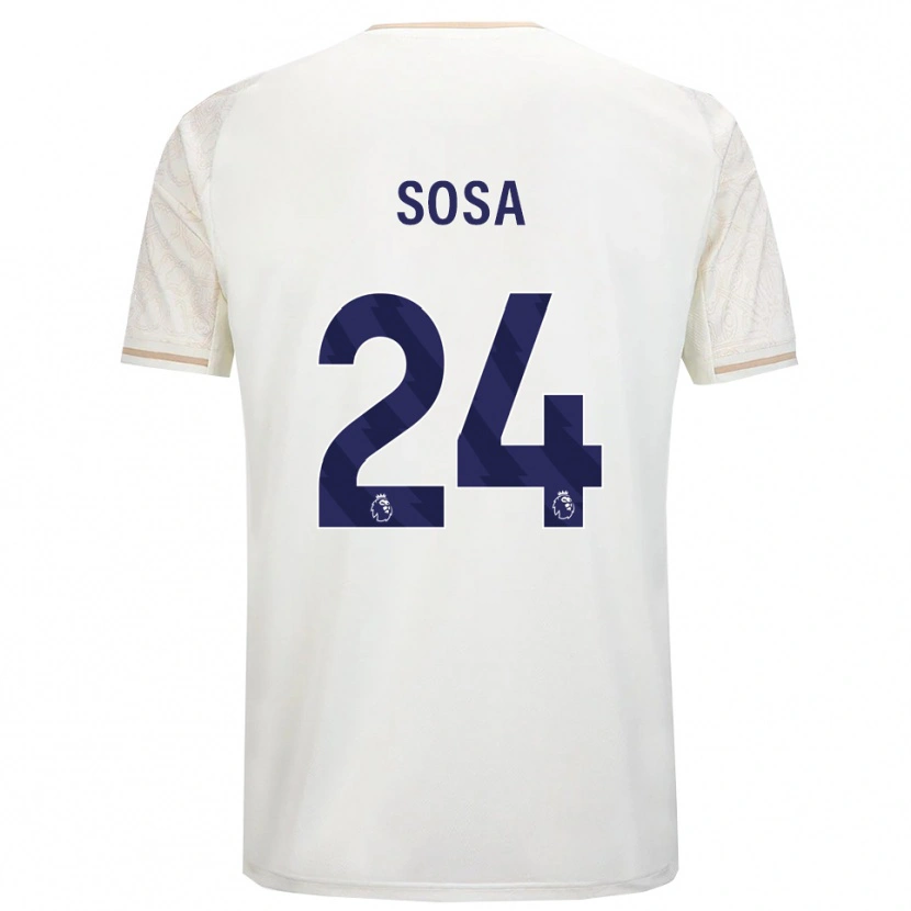 Danxen Kinder Ramón Sosa #24 Creme Weiß Schwarz Auswärtstrikot Trikot 2025/26 T-Shirt