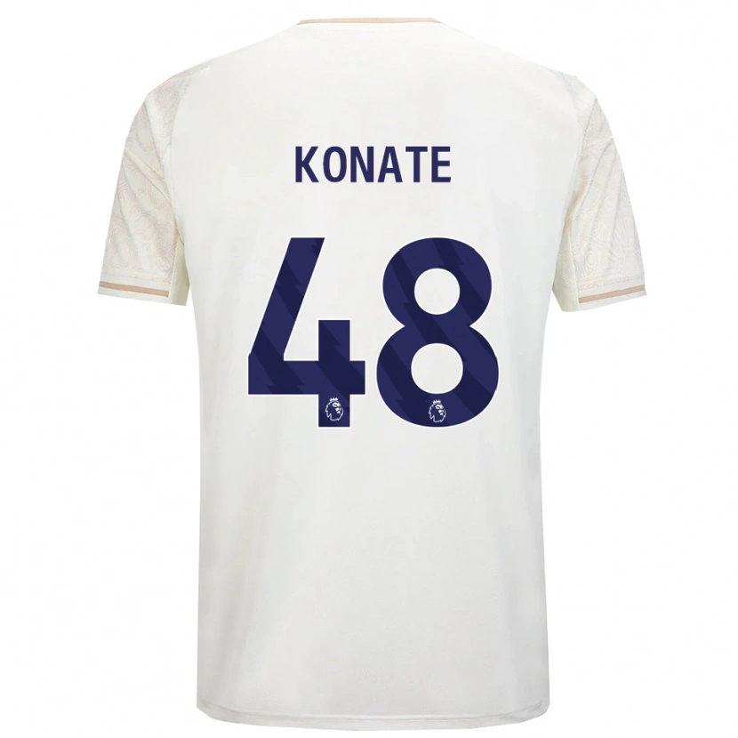 Danxen Kinder Ateef Konaté #48 Creme Weiß Schwarz Auswärtstrikot Trikot 2025/26 T-Shirt