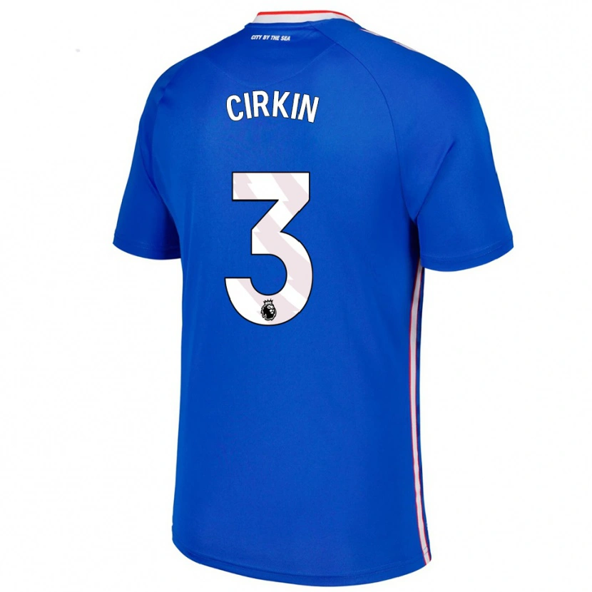 Danxen Kinder Dennis Cirkin #3 Blau Weiß Auswärtstrikot Trikot 2025/26 T-Shirt