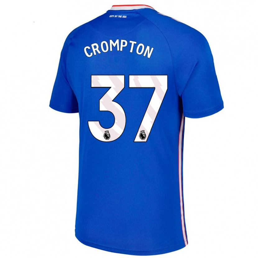 Danxen Kinder Ben Crompton #37 Blau Weiß Auswärtstrikot Trikot 2025/26 T-Shirt