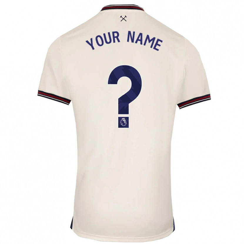 Danxen Kinder Ihren Namen #0 Creme Weiß Auswärtstrikot Trikot 2025/26 T-Shirt