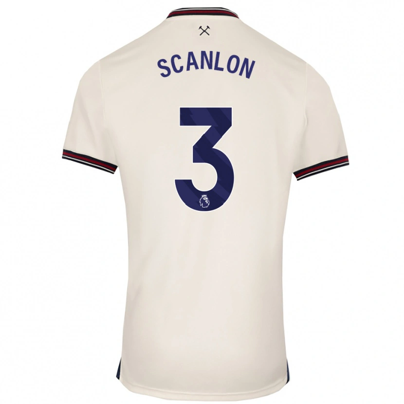Danxen Kinder Joe Scanlon #3 Creme Weiß Auswärtstrikot Trikot 2025/26 T-Shirt