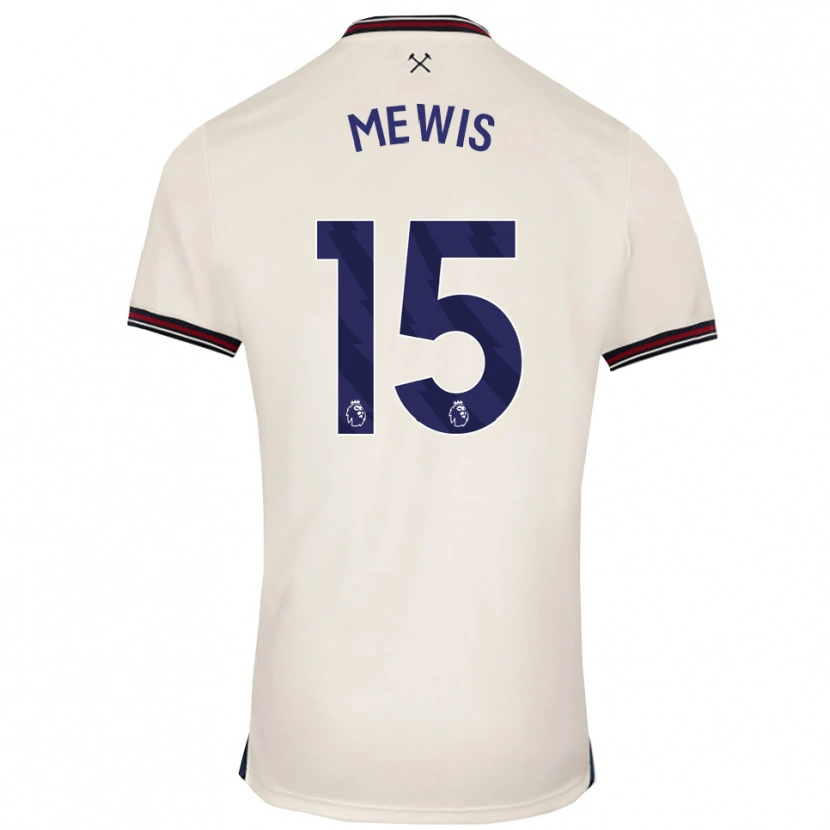 Danxen Kinder Kristie Mewis #15 Creme Weiß Auswärtstrikot Trikot 2025/26 T-Shirt