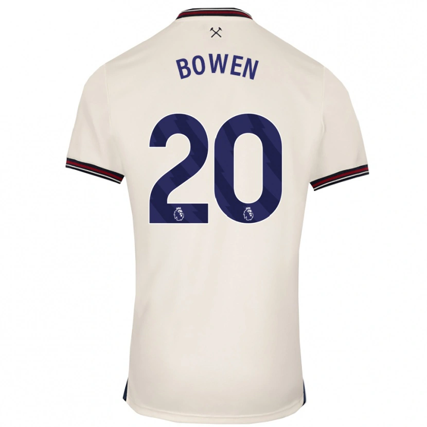 Danxen Kinder Jarrod Bowen #20 Creme Weiß Auswärtstrikot Trikot 2025/26 T-Shirt