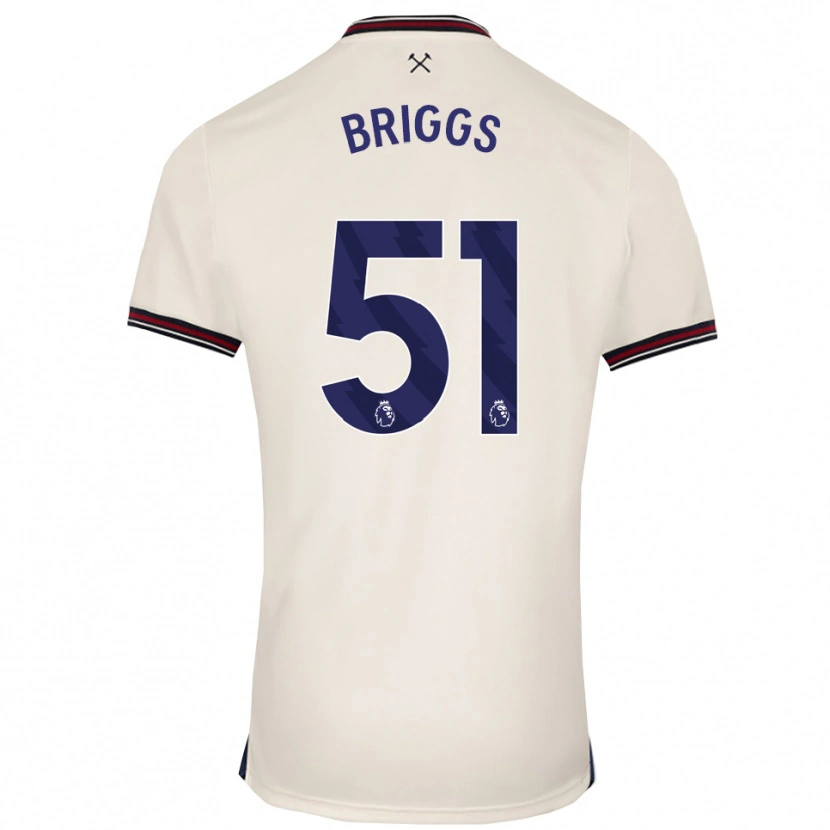 Danxen Kinder Josh Briggs #51 Creme Weiß Auswärtstrikot Trikot 2025/26 T-Shirt
