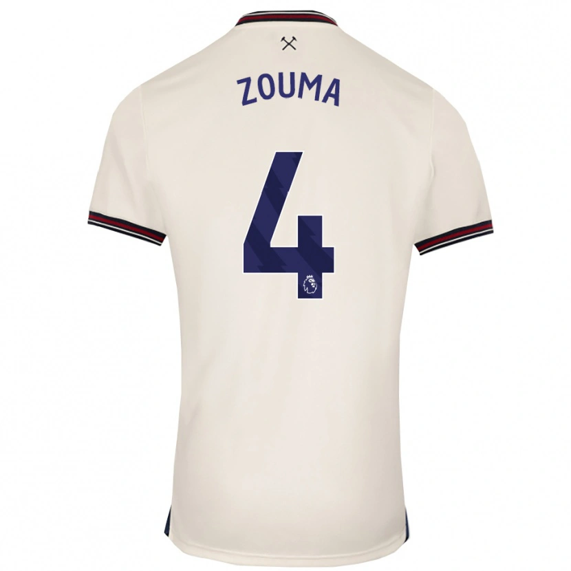 Danxen Kinder Kurt Zouma #4 Creme Weiß Auswärtstrikot Trikot 2025/26 T-Shirt