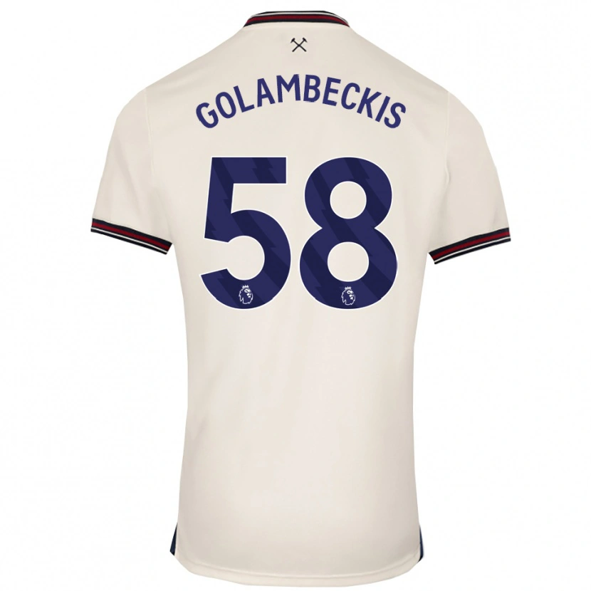 Danxen Kinder Airidas Golambeckis #58 Creme Weiß Auswärtstrikot Trikot 2025/26 T-Shirt