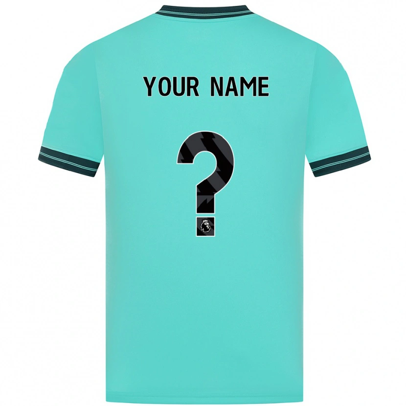 Danxen Kinder Ihren Namen #0 Himmelblau Grün Auswärtstrikot Trikot 2025/26 T-Shirt