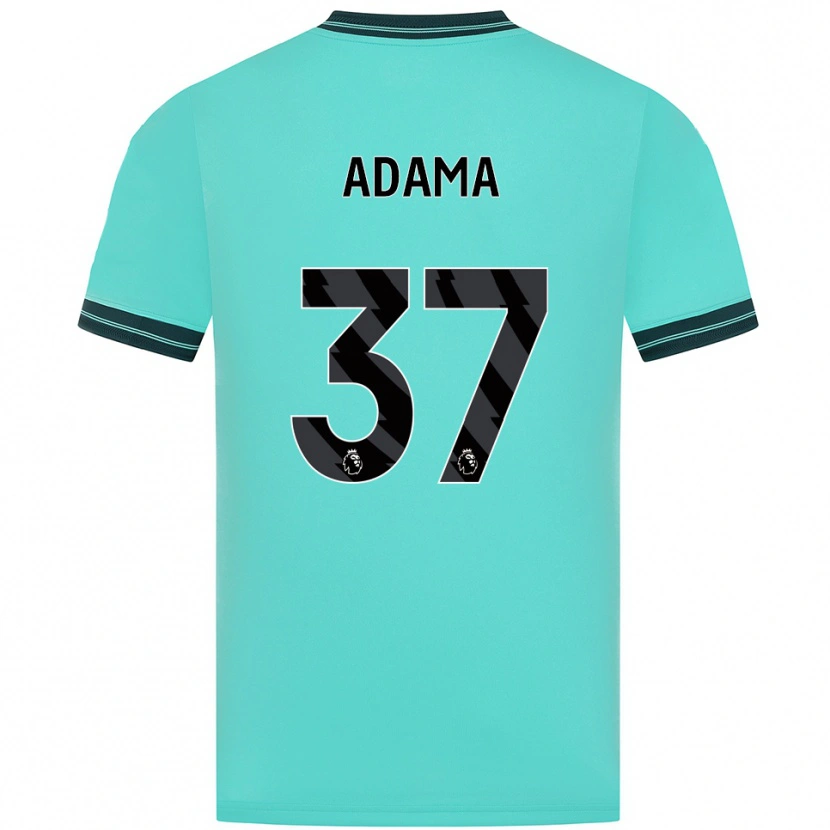 Danxen Kinder Adama Traore #37 Himmelblau Grün Auswärtstrikot Trikot 2025/26 T-Shirt