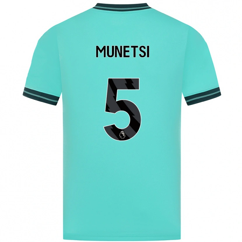 Danxen Kinder Marshall Munetsi #5 Himmelblau Grün Auswärtstrikot Trikot 2025/26 T-Shirt