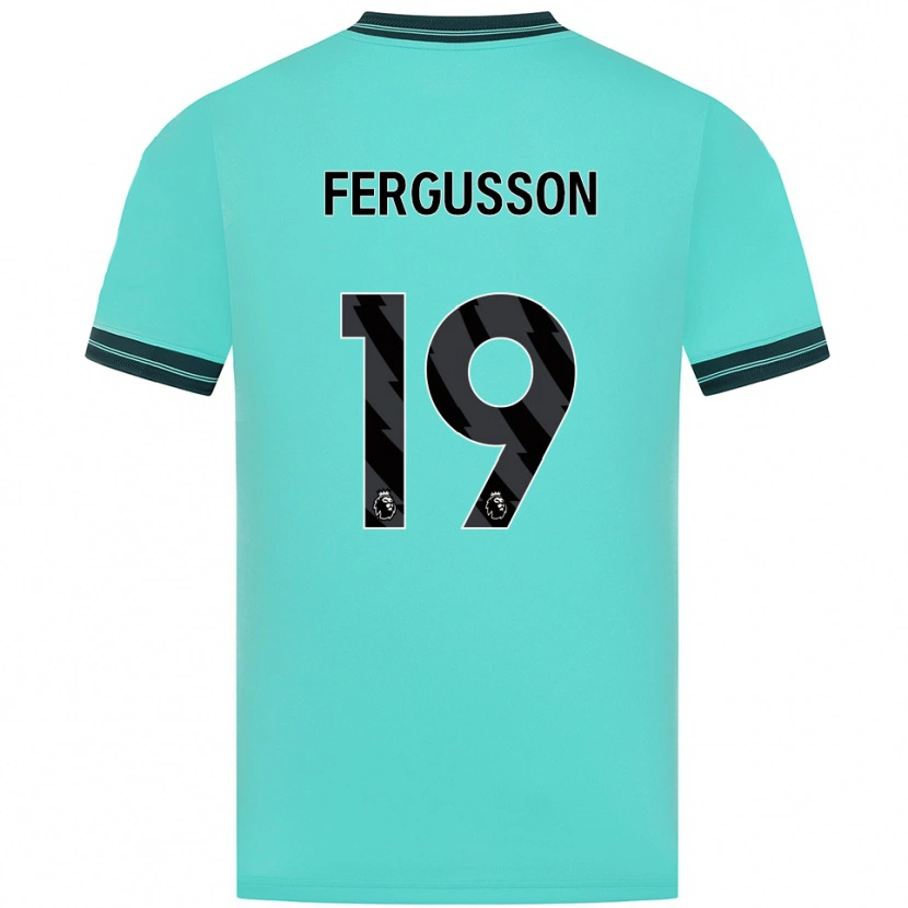 Danxen Kinder Liv Fergusson #19 Himmelblau Grün Auswärtstrikot Trikot 2025/26 T-Shirt