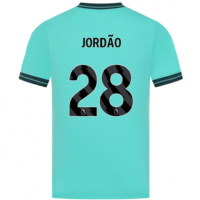 Danxen Kinder Bruno Jordão #28 Himmelblau Grün Auswärtstrikot Trikot 2025/26 T-Shirt