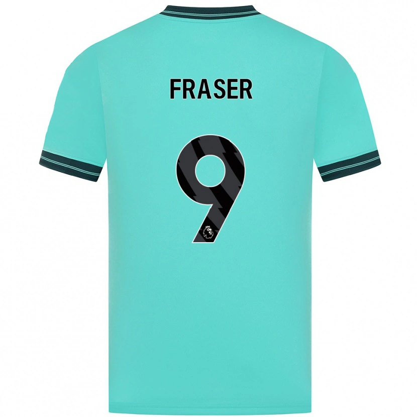 Danxen Kinder Nathan Fraser #9 Himmelblau Grün Auswärtstrikot Trikot 2025/26 T-Shirt
