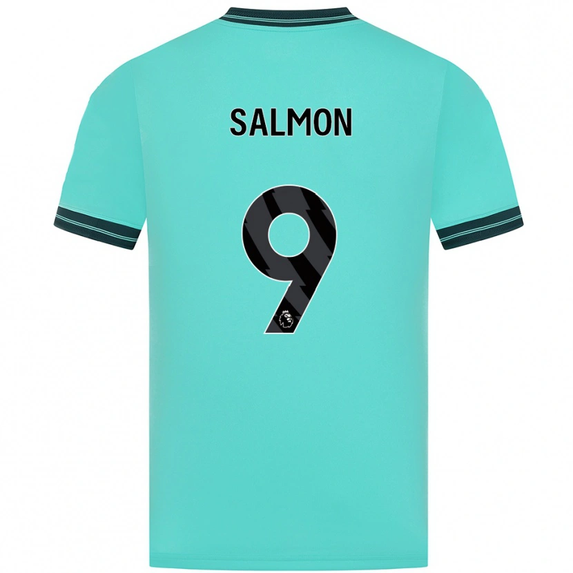 Danxen Kinder Fabian Salmon #9 Himmelblau Grün Auswärtstrikot Trikot 2025/26 T-Shirt