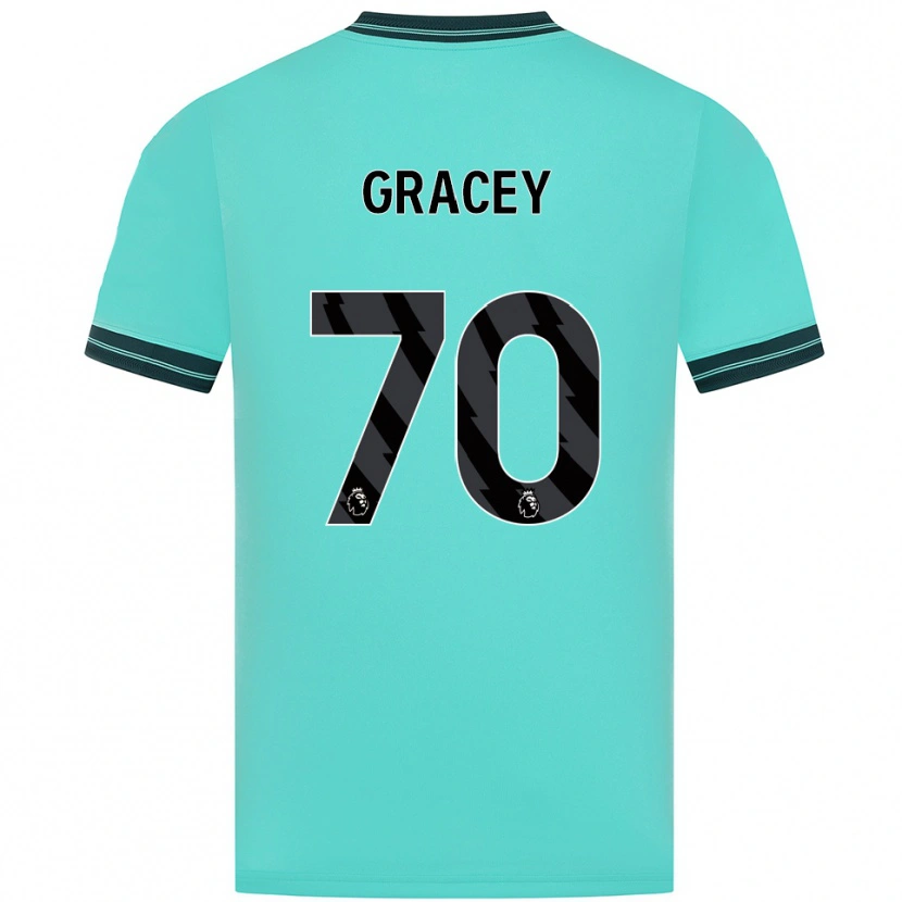 Danxen Kinder Josh Gracey #70 Himmelblau Grün Auswärtstrikot Trikot 2025/26 T-Shirt
