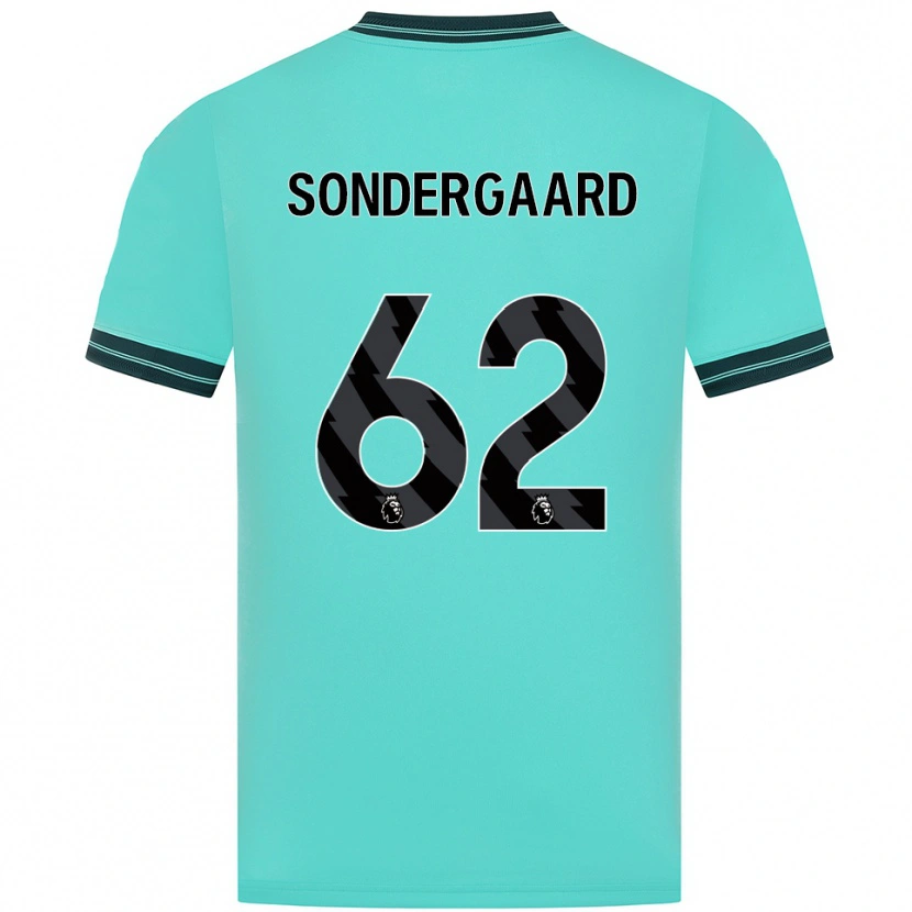 Danxen Kinder Andreas Sondergaard #62 Himmelblau Grün Auswärtstrikot Trikot 2025/26 T-Shirt